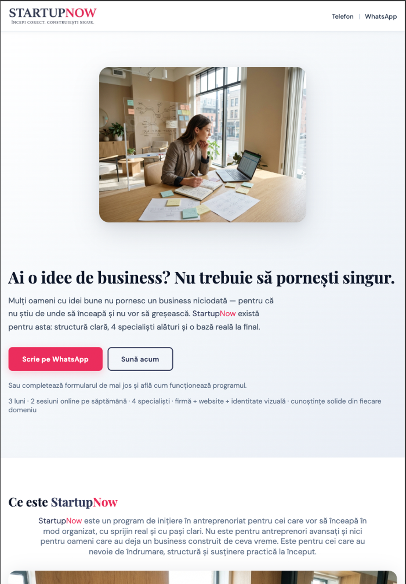 Startupnow - versiune tabletă
