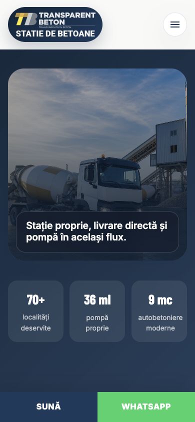 Stație Transparent Beton - versiune mobilă